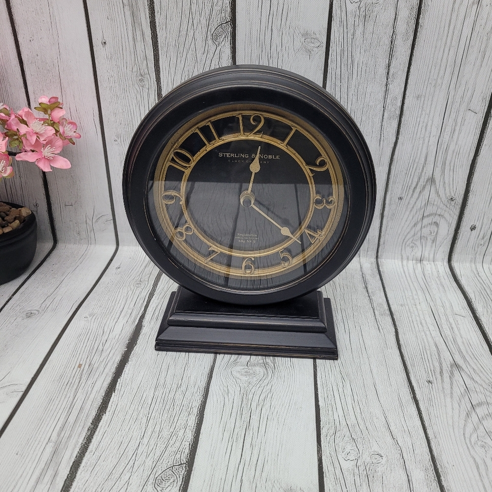Sterling & Noble Brown and Gold Table Clock